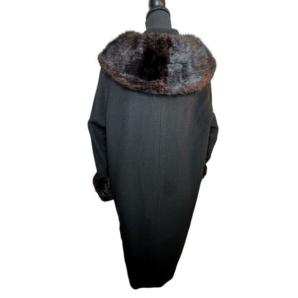 MADISON Master Furriers Duluth Vintage Black Wool & Fur Coat Size XL - Picture 7 of 17